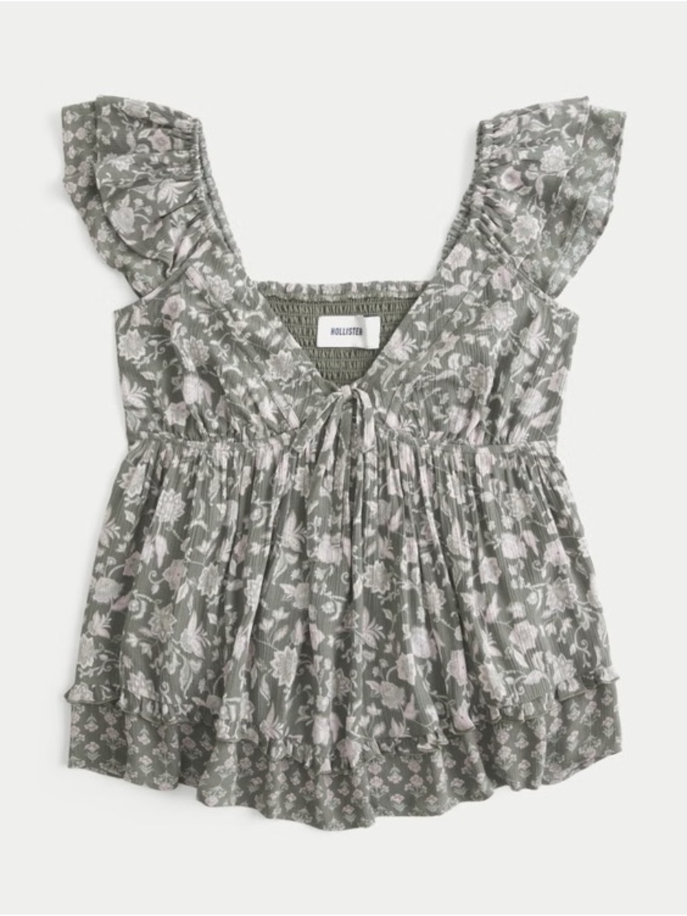 Hollister Sage easy handkerchief hem babydoll top